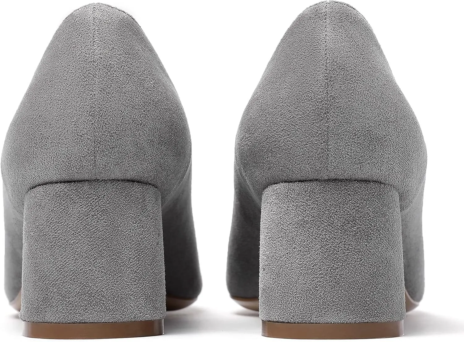 Mettesally Women's Mid Chunky Heel Pumps Classic Closed Pointed Toe Chic Shoes Slip on Comfortable Block Heel for Party Wedding Business Office Dress