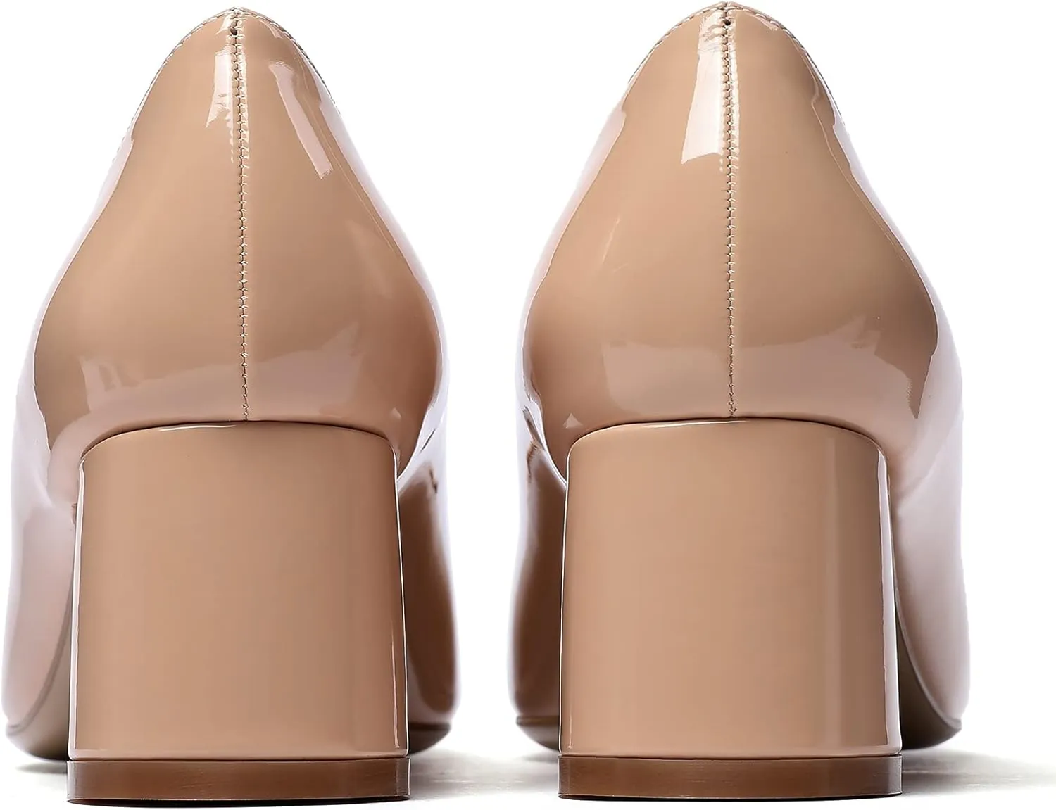 Mettesally Women's Mid Chunky Heel Pumps Classic Closed Pointed Toe Chic Shoes Slip on Comfortable Block Heel for Party Wedding Business Office Dress
