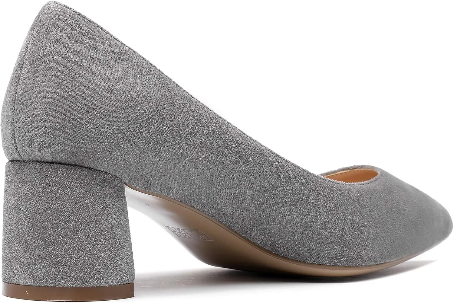 Mettesally Women's Mid Chunky Heel Pumps Classic Closed Pointed Toe Chic Shoes Slip on Comfortable Block Heel for Party Wedding Business Office Dress