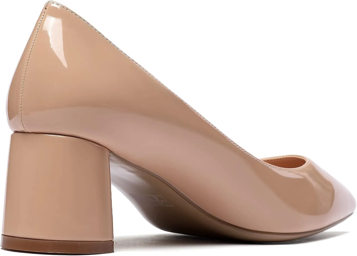 Mettesally Women's Mid Chunky Heel Pumps Classic Closed Pointed Toe Chic Shoes Slip on Comfortable Block Heel for Party Wedding Business Office Dress