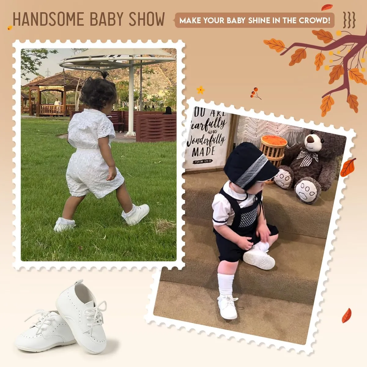 Miamooi Infant Baby Boys Girls Loafers Classic PU Leather Wedding Dress Shoes Toddler Brogue Formal Flat Lazy Crib Oxford First Walking Christening Shoe