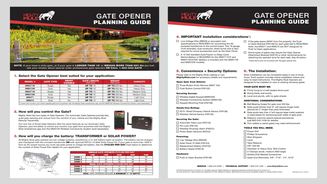 Mighty Mule 12-ft Dual Swing Universal Battery Driveway Gate Opener Kit (Solar Compatible)
