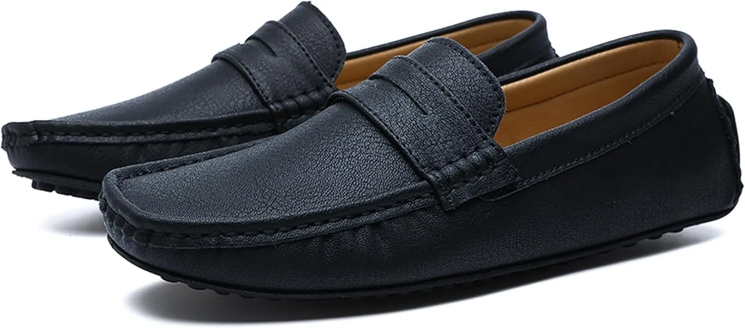 Minishion Boys Mens Casual Shoes Slip on Loafers Walking Driving Moccasins with Buckle YY001