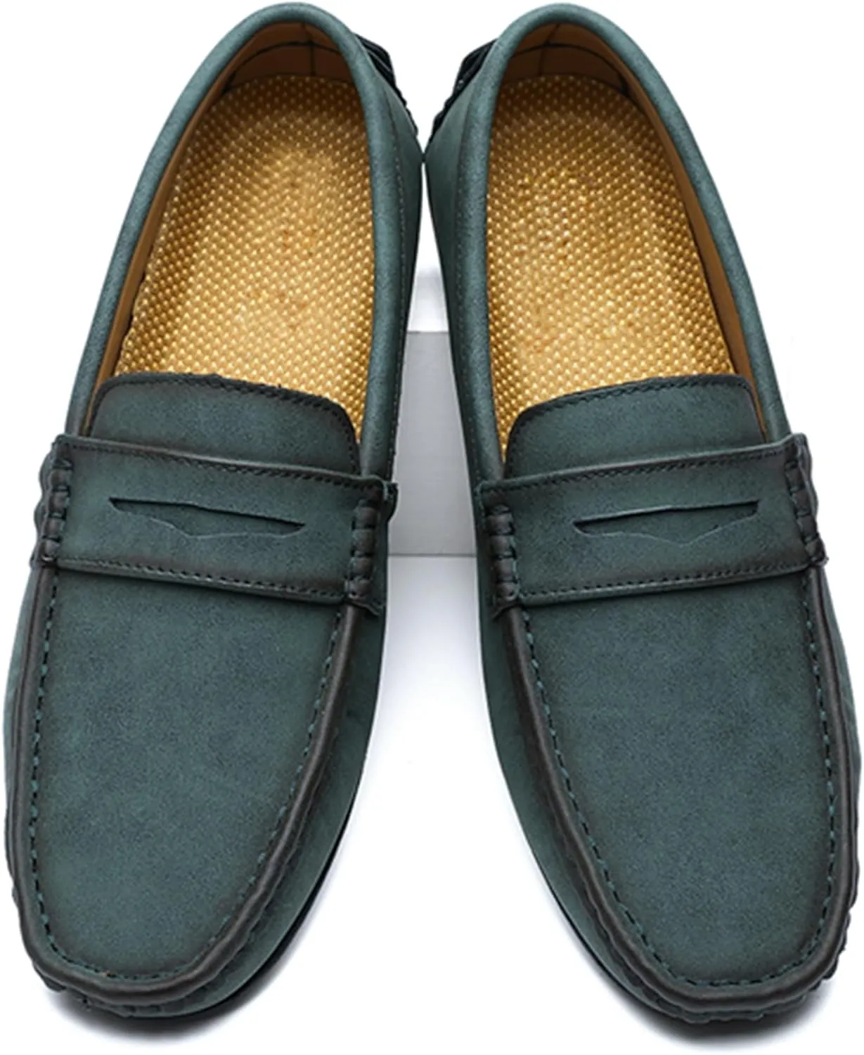 Minishion Boys Mens Casual Shoes Slip on Loafers Walking Driving Moccasins with Buckle YY001