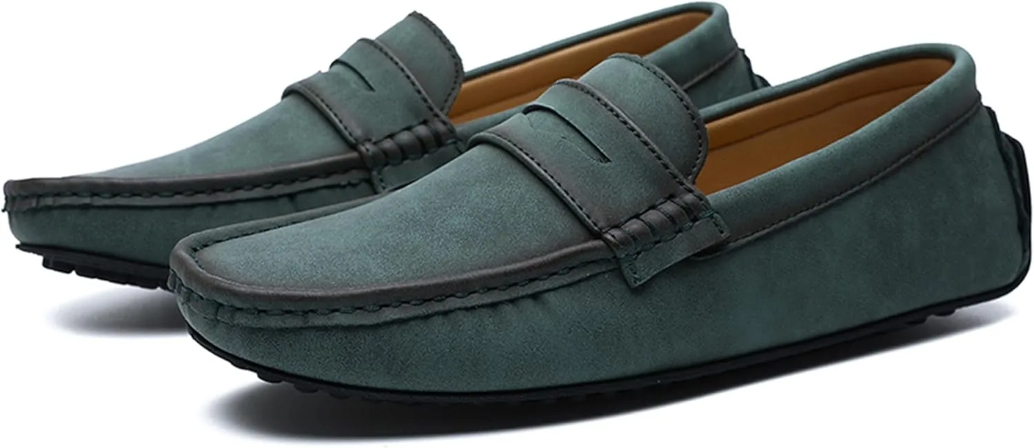 Minishion Boys Mens Casual Shoes Slip on Loafers Walking Driving Moccasins with Buckle YY001
