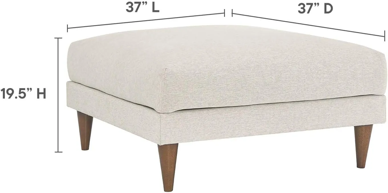 Modway EEI-6481-HEI Zoya Down Filled Overstuffed Ottoman, Ivory Fabric