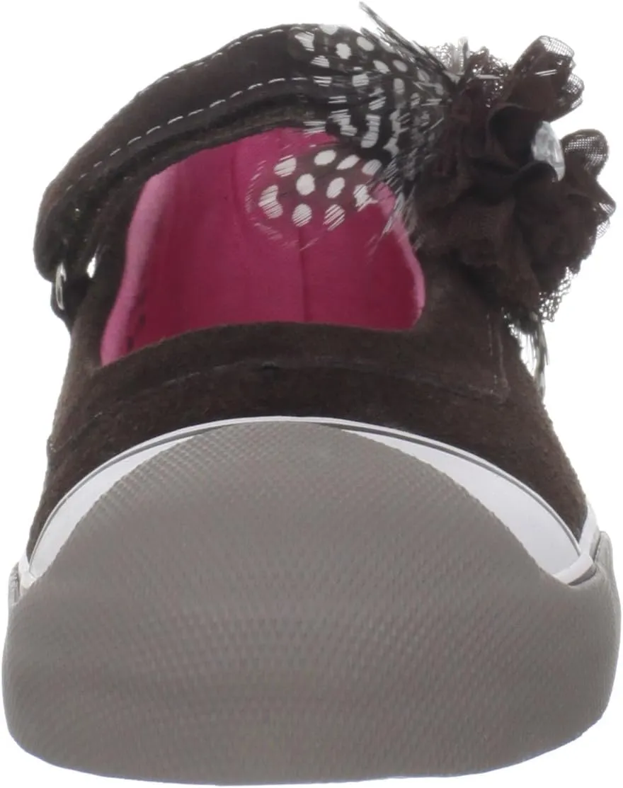 Morgan & Milo Avril MJ Feathered Floral Mary Jane Sneaker (Infant/Toddler/Little Kid)