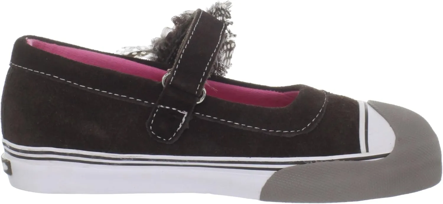 Morgan & Milo Avril MJ Feathered Floral Mary Jane Sneaker (Infant/Toddler/Little Kid)