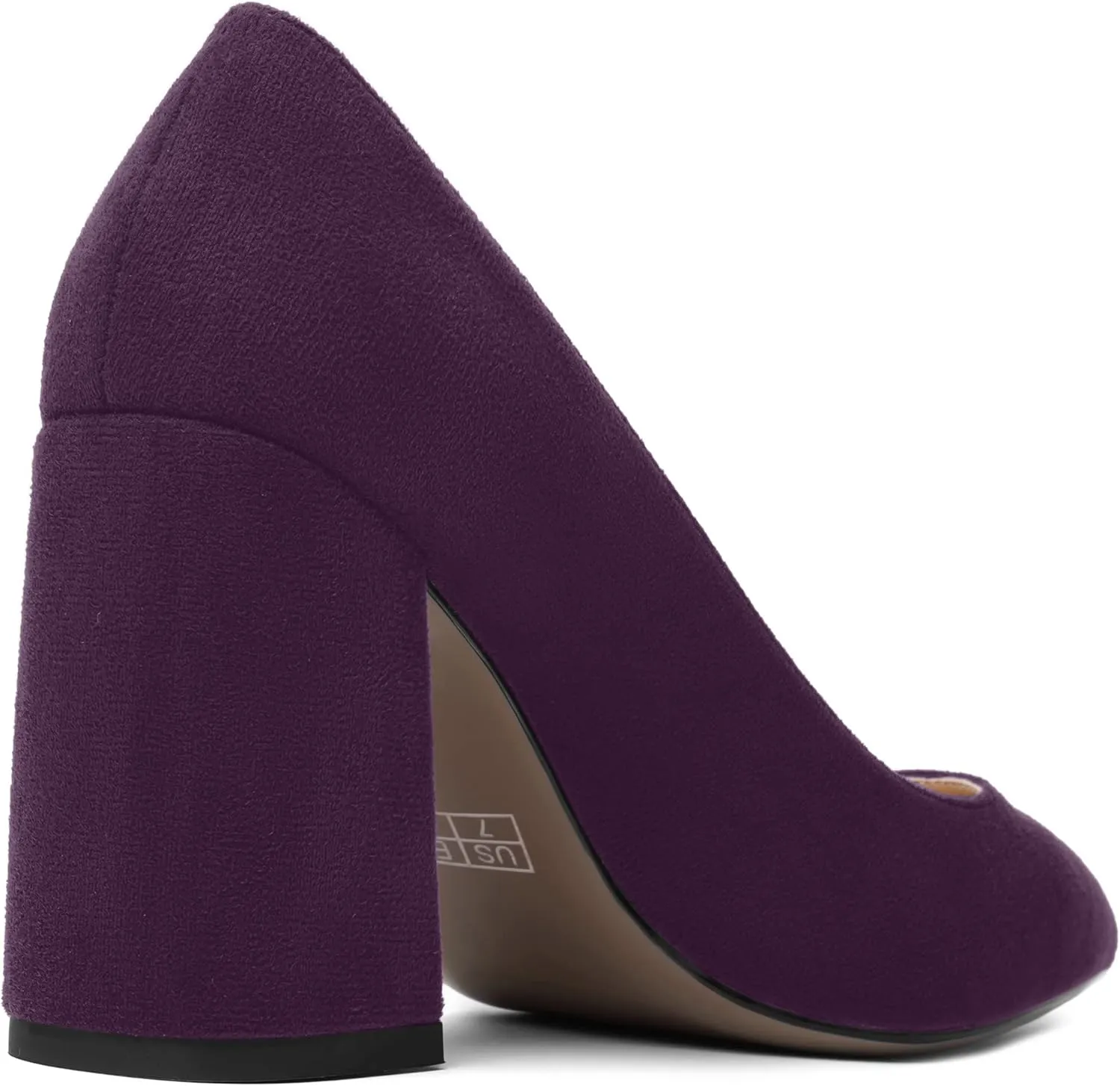 MOVINSTEPS Womens Dating Slip On Dress Pointed Toe Suede Block High Heel Pumps Shoes 3.3 Inch