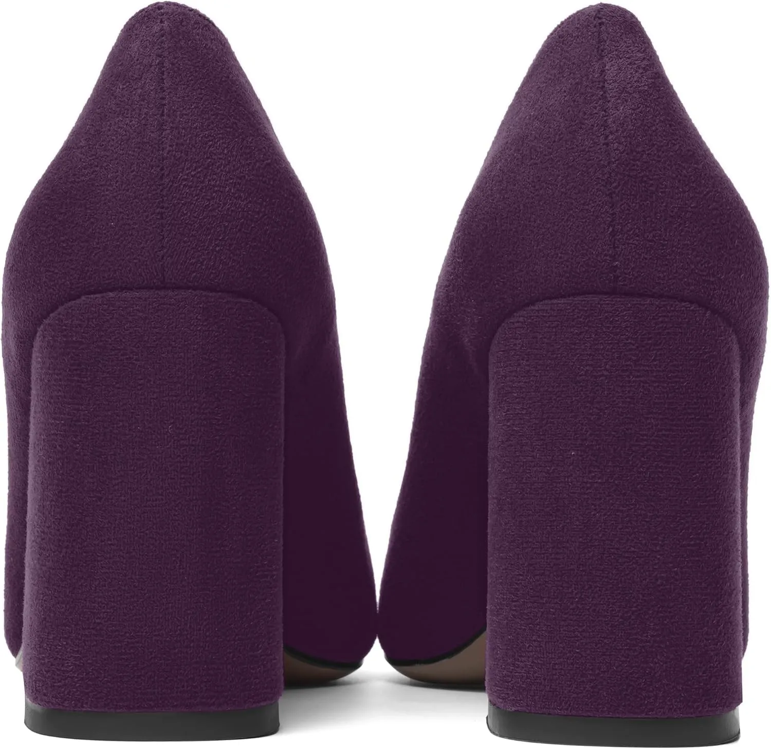 MOVINSTEPS Womens Dating Slip On Dress Pointed Toe Suede Block High Heel Pumps Shoes 3.3 Inch