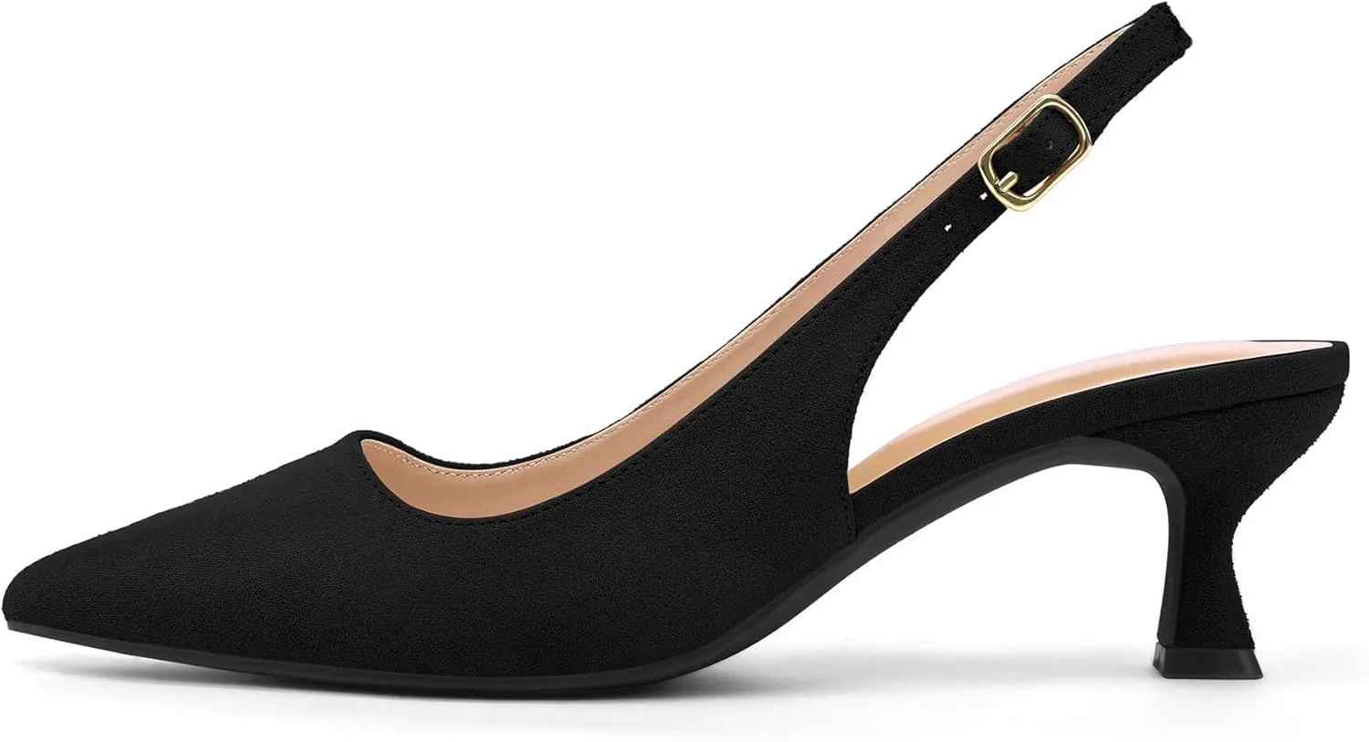 mysoft Women's Slingback Kitten Heel Pumps 2-Inch Low Heels Closed Toe Party Wedding Dress Shoes