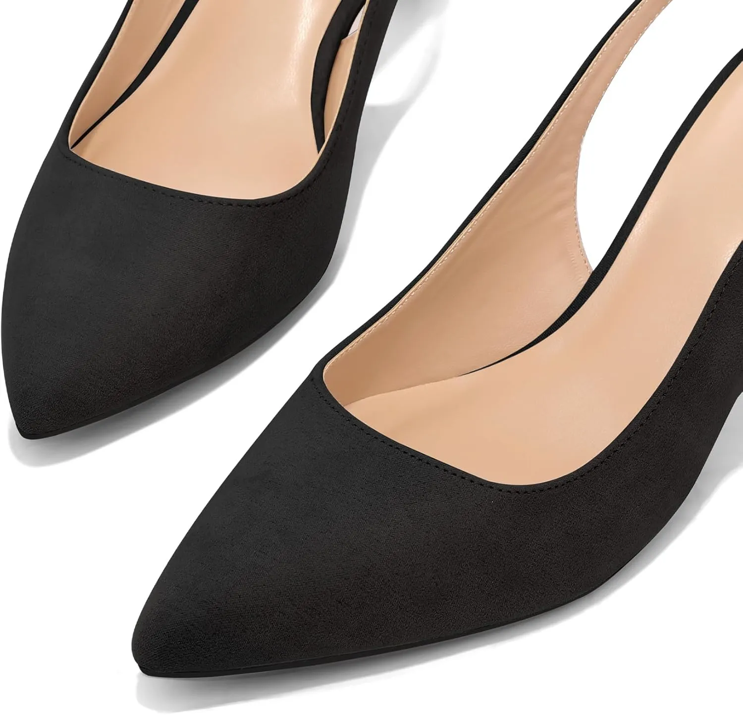 mysoft Women's Slingback Kitten Heel Pumps 2-Inch Low Heels Closed Toe Party Wedding Dress Shoes
