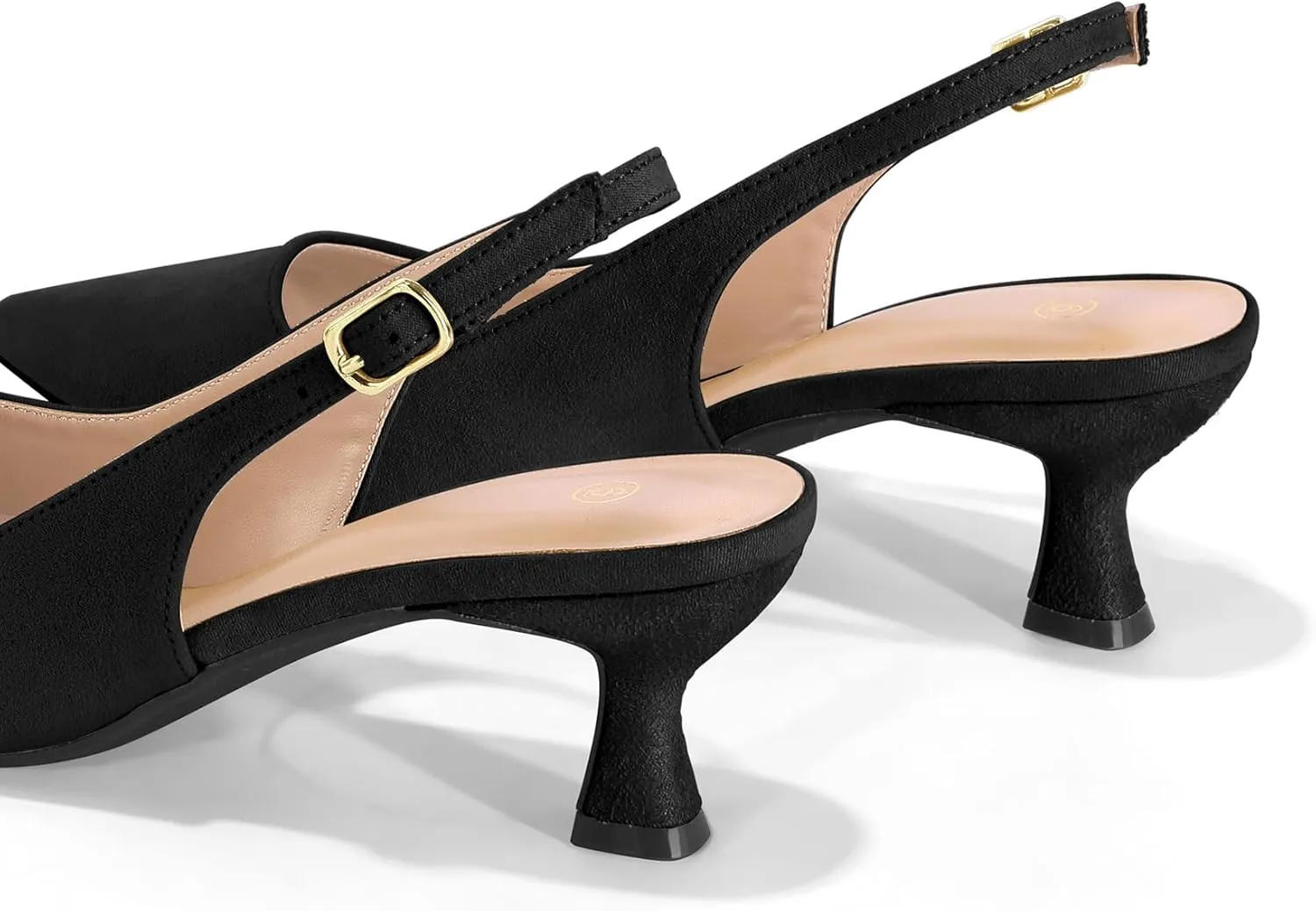 mysoft Women's Slingback Kitten Heel Pumps 2-Inch Low Heels Closed Toe Party Wedding Dress Shoes