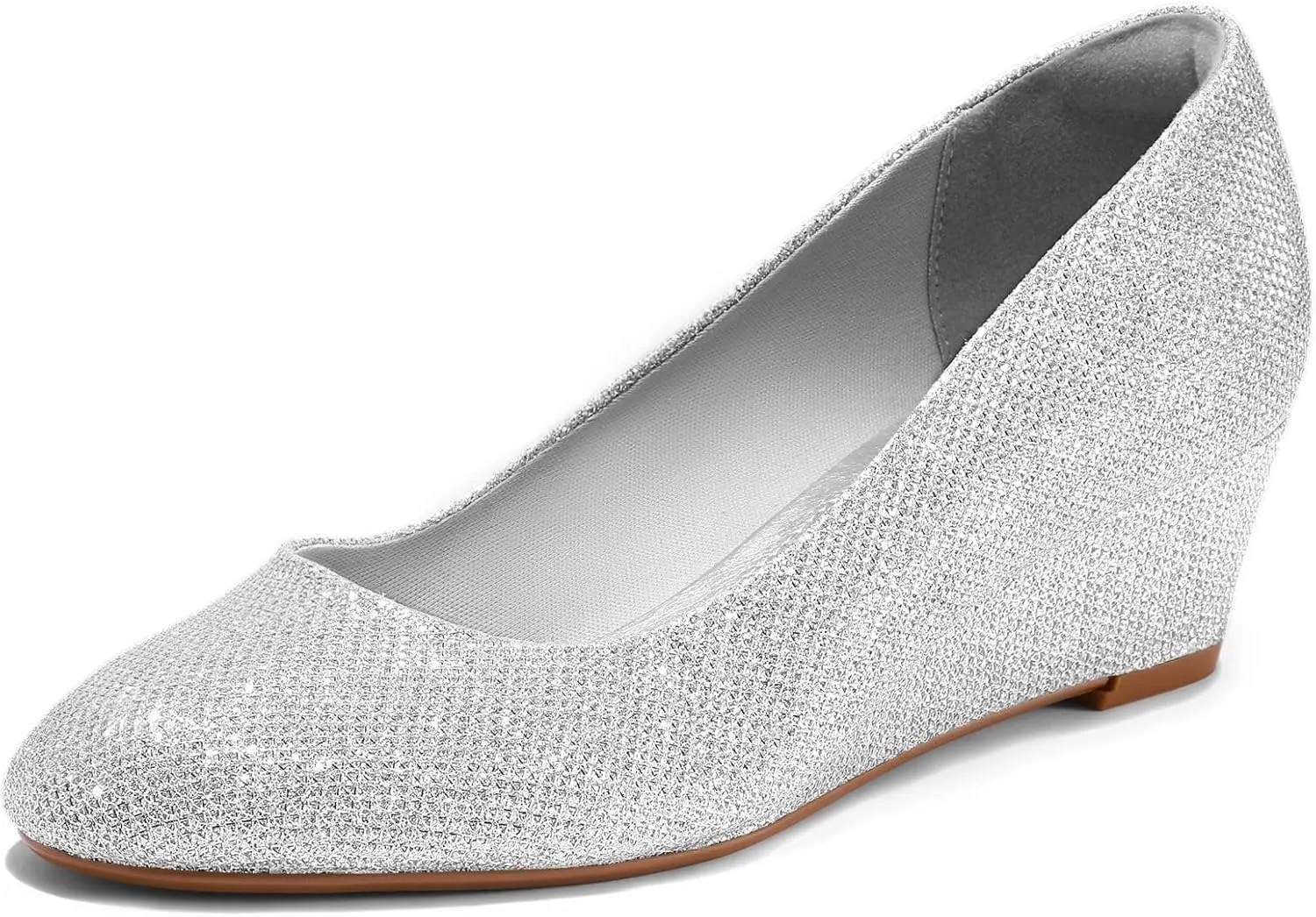 mysoft Women's Wedge Pumps Low Heel Closed Toe 2in Dress Shoes