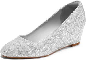 mysoft Women's Wedge Pumps Low Heel Closed Toe 2in Dress Shoes