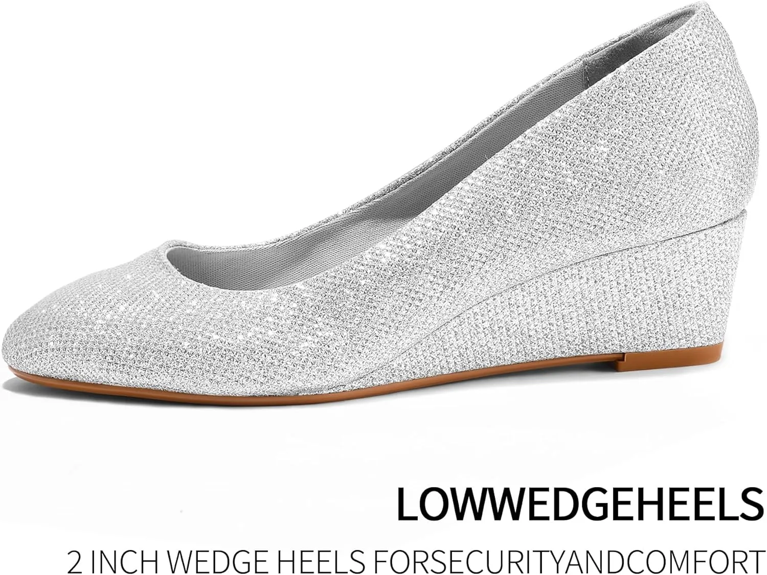 mysoft Women's Wedge Pumps Low Heel Closed Toe 2in Dress Shoes