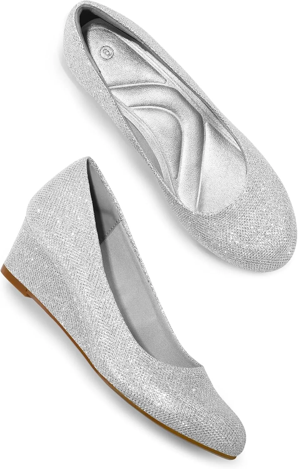 mysoft Women's Wedge Pumps Low Heel Closed Toe 2in Dress Shoes