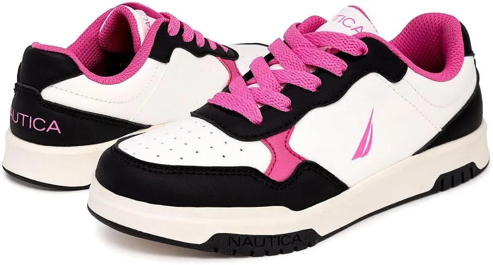 Nautica Girls Fashion Shoe - Lace-Up Low-Top Tennis Sneakers for Big Kids, Little Kids & Toddlers (Regular Heel/Platform Sole)