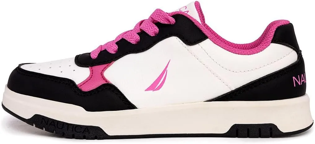 Nautica Girls Fashion Shoe - Lace-Up Low-Top Tennis Sneakers for Big Kids, Little Kids & Toddlers (Regular Heel/Platform Sole)