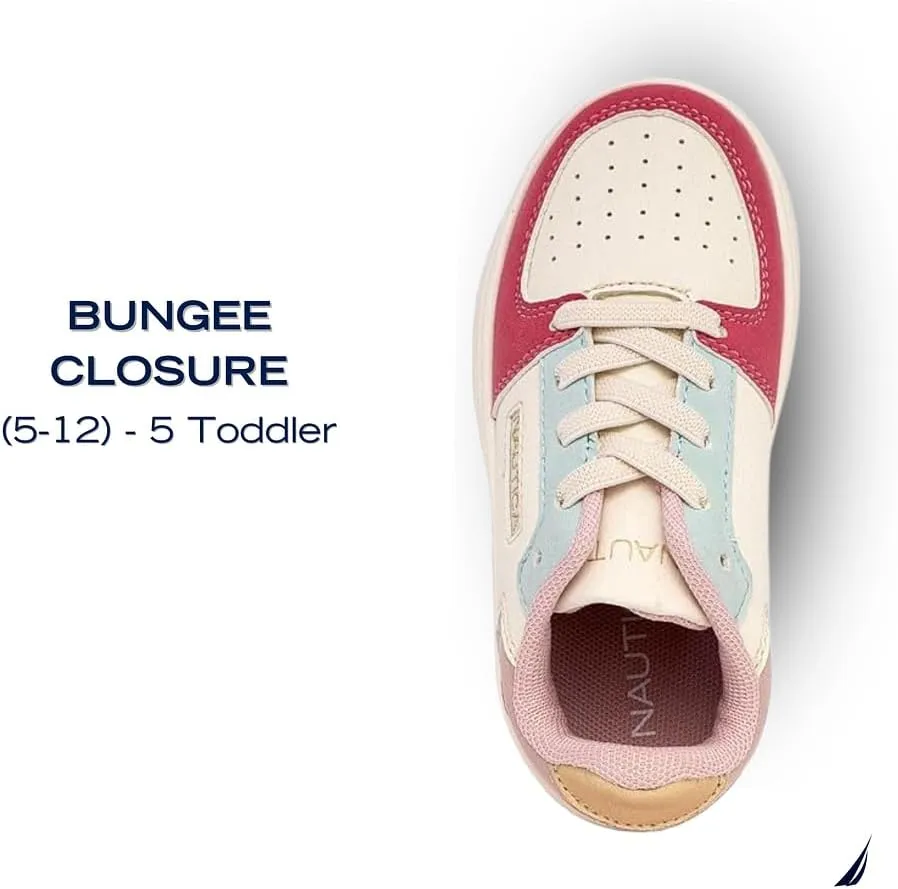 Nautica Girls Fashion Shoe - Lace-Up Low-Top Tennis Sneakers for Big Kids, Little Kids & Toddlers (Regular Heel/Platform Sole)