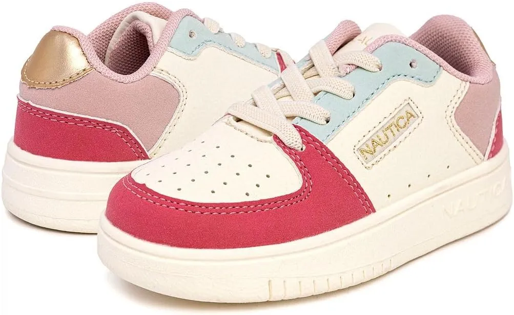Nautica Girls Fashion Shoe - Lace-Up Low-Top Tennis Sneakers for Big Kids, Little Kids & Toddlers (Regular Heel/Platform Sole)