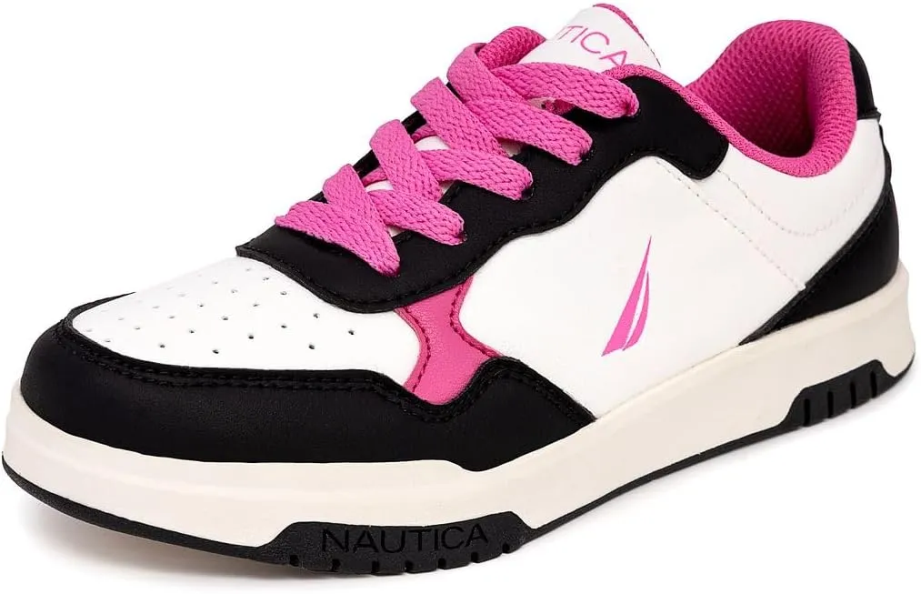 Nautica Girls Fashion Shoe - Lace-Up Low-Top Tennis Sneakers for Big Kids, Little Kids & Toddlers (Regular Heel/Platform Sole)