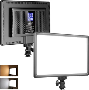 NEEWER 192 LED Video Light Panel, 20W Ultra Thin Bi Color Dimmable DSLR Camera Soft Light, 8000mAh Built in Lithium Battery, 3200-5600K CRI97 , Key Lighting for Studio Photography Recording Streaming