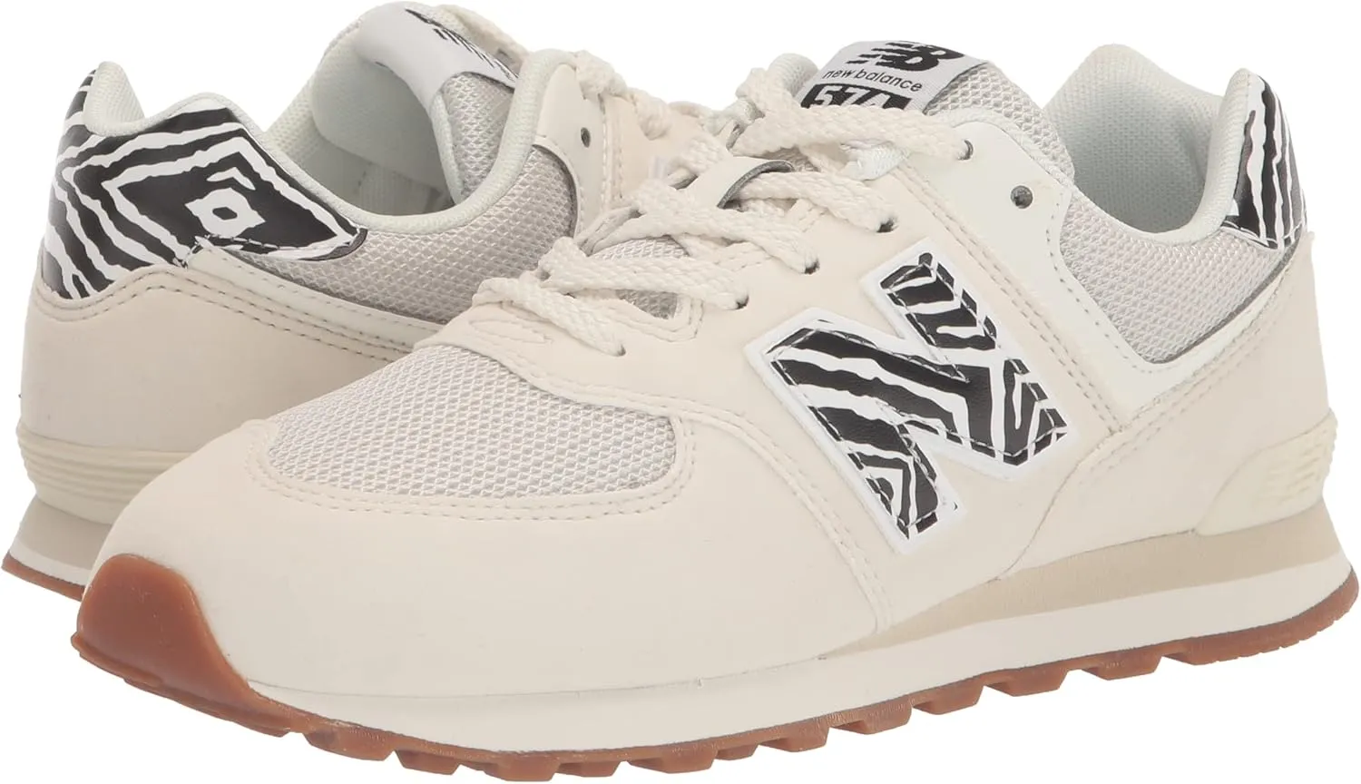 New Balance Girl's 574 V1 Animal Lace-up Sneaker