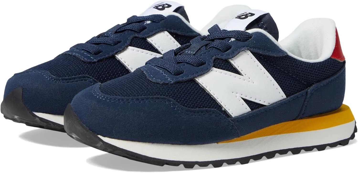 New Balance Kids 237 Bungee Sneaker, NB NAVY/VARSITY GOLD, 12 W Little Kid (4-8 Years)