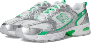 New Balance Unisex 530 Sneaker, Silver Metallic/Green Apple, 9.5 US Men