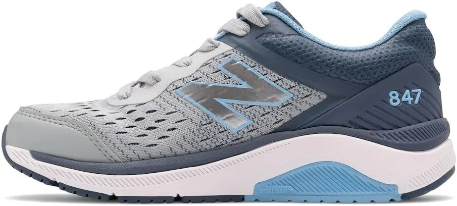 New Balance Women's 847 V4 Walking Shoe, Light Aluminum/Vintage Indigo, 6.5
