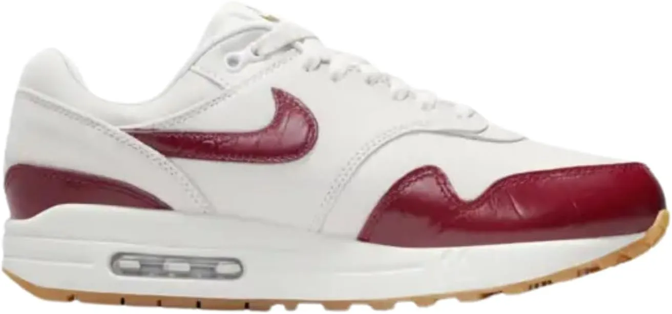 Nike Air Max 1 LX Women's Shoes (FJ3169-100, Sail/Sail/Gum Light Brown/Team Red)