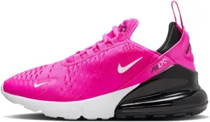 Nike Air Max 270 Big Kids' Shoes (943345-028, Light Smoke Grey/Dark Obsidian/Phantom/Bright Crimson)