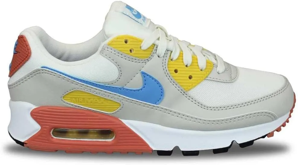 Nike WMNS Air Max 90 Light Bone Vivid Sulphur, White, 6.5 Women