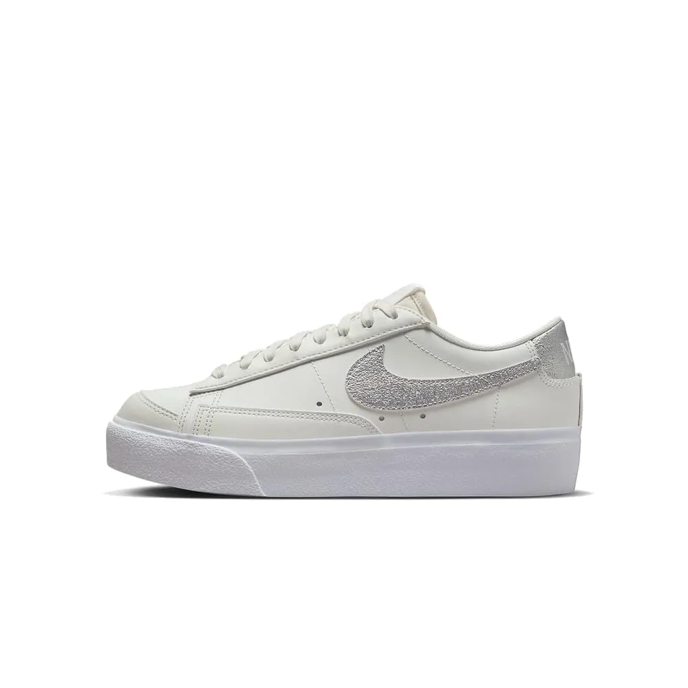 Nike Womens Low Platform ESS Summit White Metallic Silver Sz7.5
