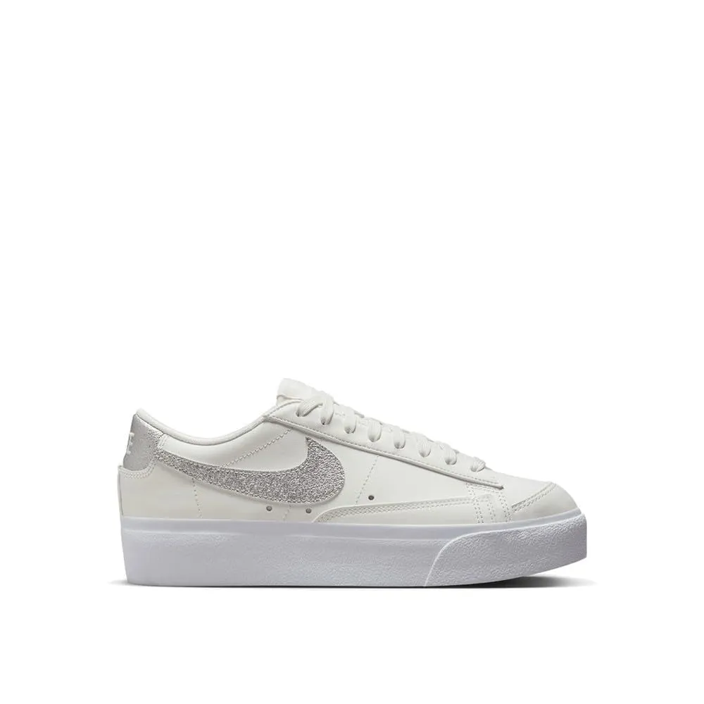 Nike Womens Low Platform ESS Summit White Metallic Silver Sz7.5