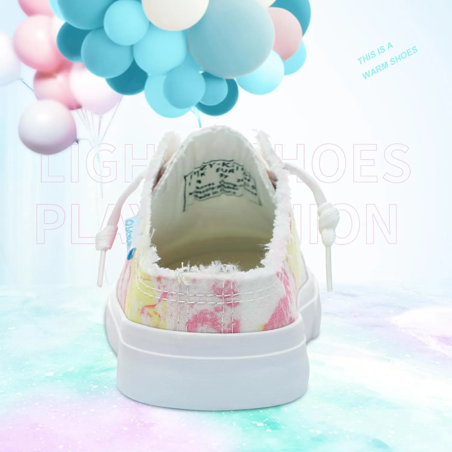 Obtaom Women Canvas Mules Memory Foam Clipper Fashion Sneakers Comfortable Slip-On Mule Backless Holiday Shoes