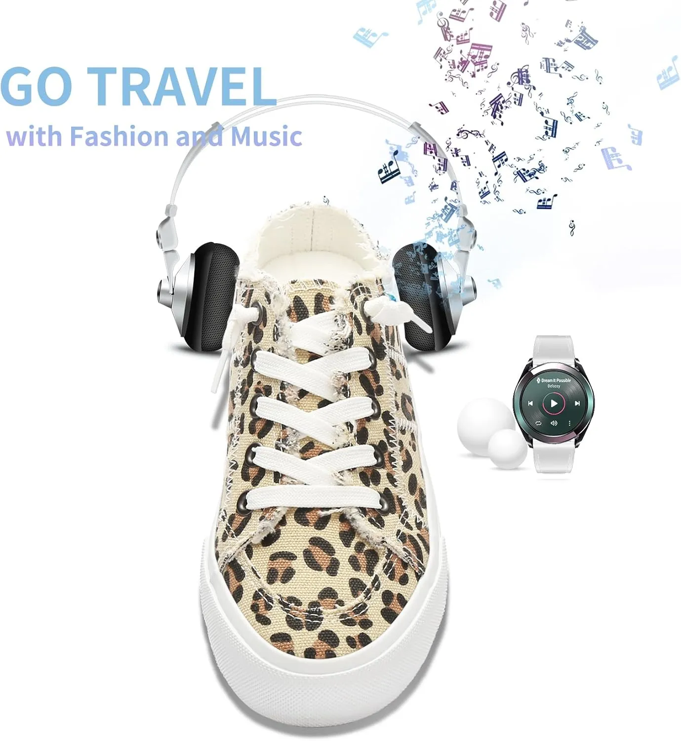 Obtaom Women Canvas Mules Memory Foam Clipper Fashion Sneakers Comfortable Slip-On Mule Backless Holiday Shoes