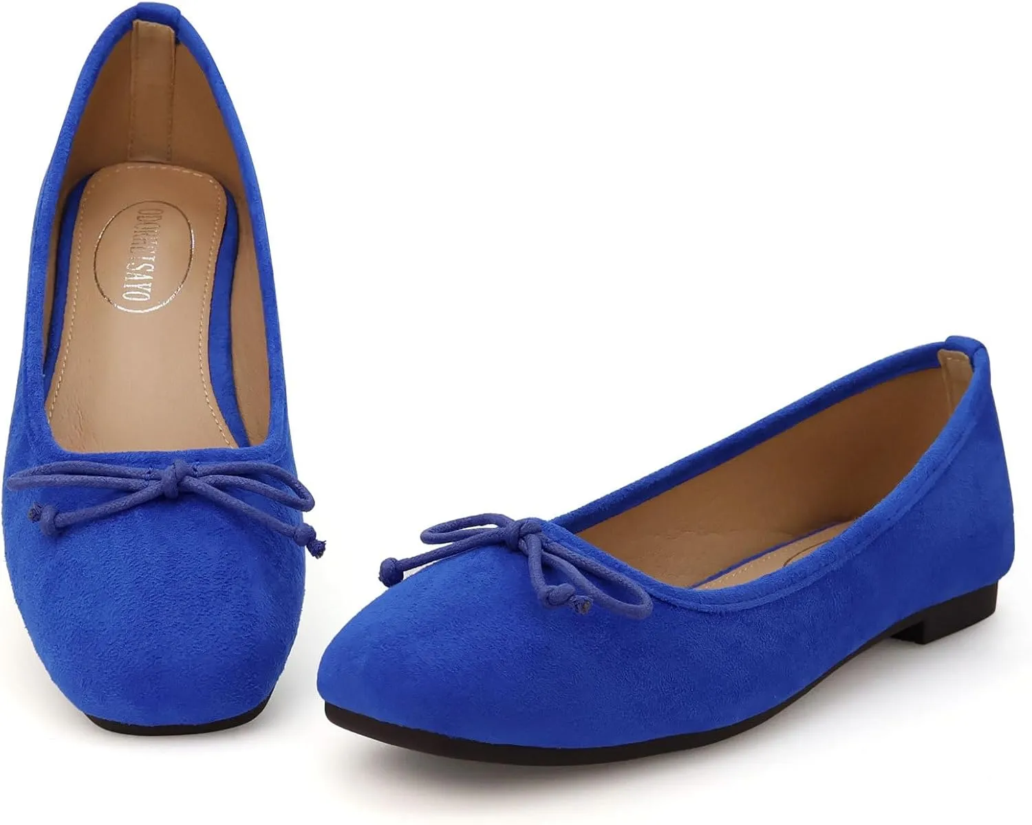 ODORHEISAYO Dress Shoes for Women Office Shoes, Square Toe Ballet Flats Shoes Casual, Cute Bows Flats for Women, Comfort Slip ons Womens Shoes Dressy for Holiday Wedding Work Party