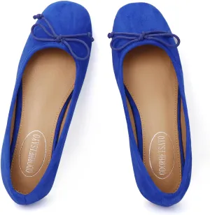 ODORHEISAYO Dress Shoes for Women Office Shoes, Square Toe Ballet Flats Shoes Casual, Cute Bows Flats for Women, Comfort Slip ons Womens Shoes Dressy for Holiday Wedding Work Party