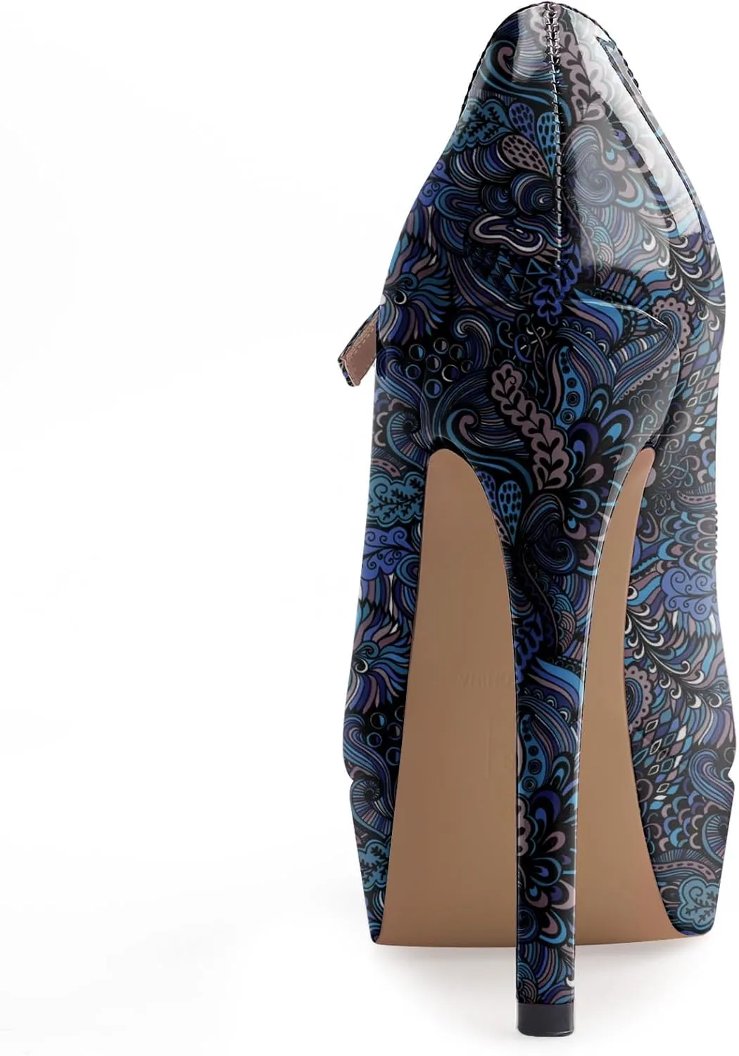 Oh Mispares Women's Platform Stiletto Heels Closed Round Toe Pumps Office Ladies Mary Jane Strap Heeled Pumps Fashion 5.3" Heel Wedding Party Dress Shoes