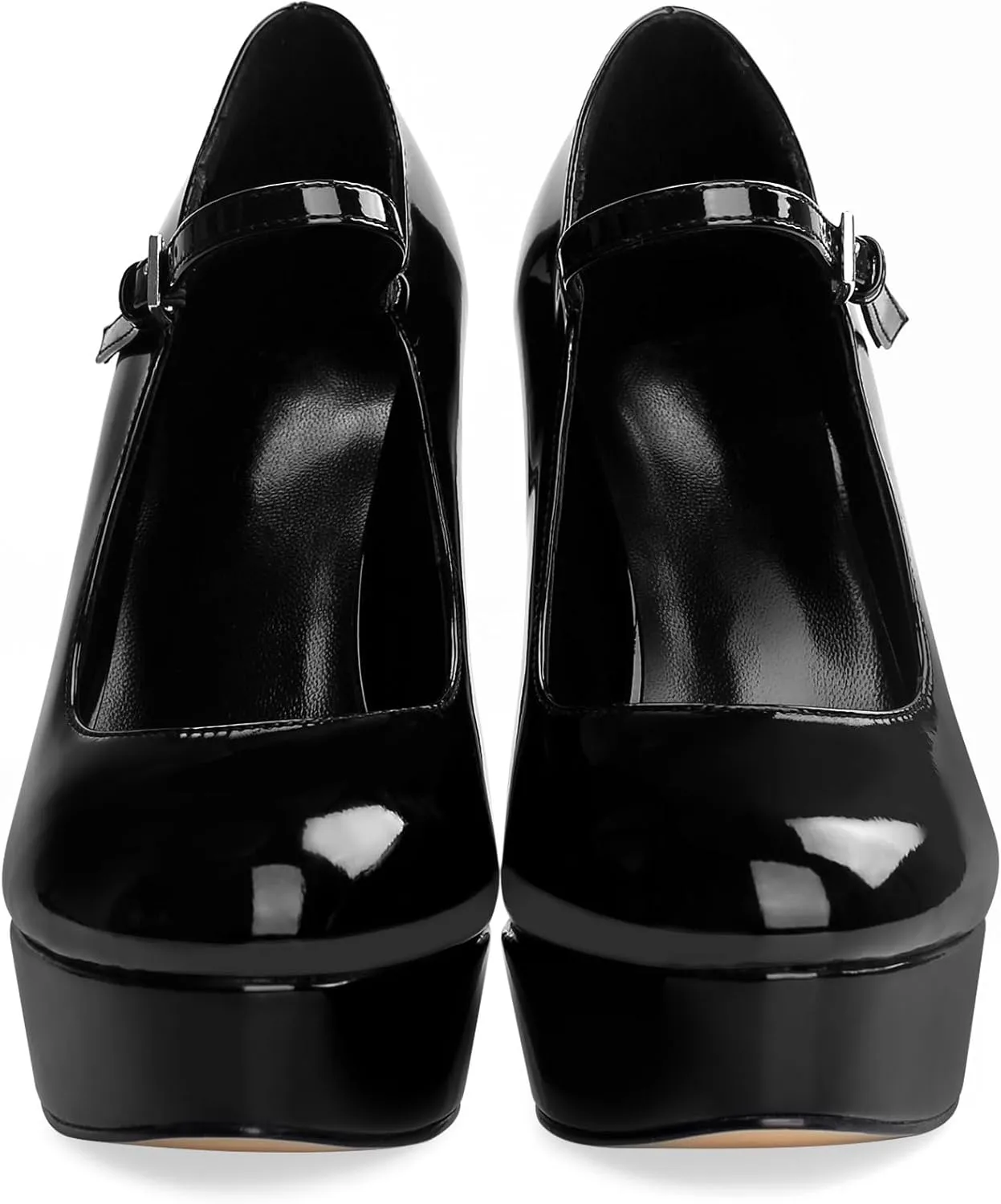 Oh Mispares Women's Platform Stiletto Heels Closed Round Toe Pumps Office Ladies Mary Jane Strap Heeled Pumps Fashion 5.3" Heel Wedding Party Dress Shoes
