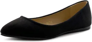Ollio Women's Ballet Comfort Light Faux Suede Multi Color Shoe Flat