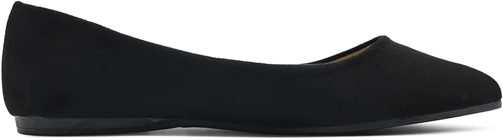 Ollio Women's Ballet Comfort Light Faux Suede Multi Color Shoe Flat