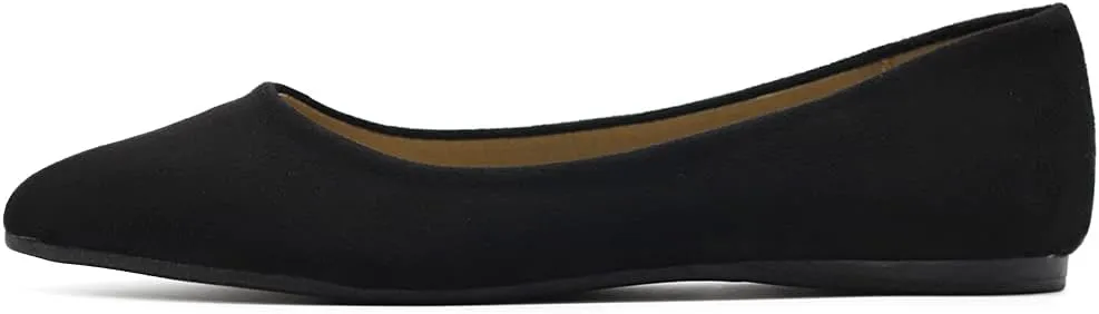 Ollio Women's Ballet Comfort Light Faux Suede Multi Color Shoe Flat