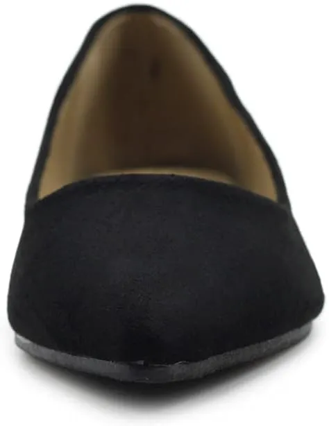 Ollio Women's Ballet Comfort Light Faux Suede Multi Color Shoe Flat