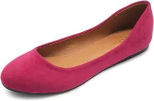Ollio Womens Shoe Ballet Light Faux Suede Low Heels Flat