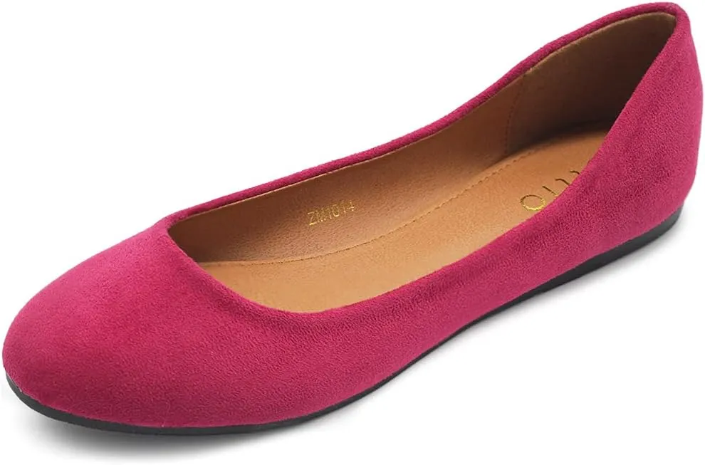 Ollio Womens Shoe Ballet Light Faux Suede Low Heels Flat
