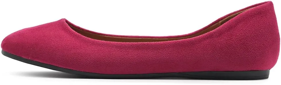 Ollio Womens Shoe Ballet Light Faux Suede Low Heels Flat