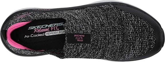 On D'Lux Skechers Efficient delivery Pull Black/Pink Knit Walker Low Proven track record Upgrade Mesh Sneaker Top Quick